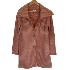 Sundance Womens Lambswool Pink Knit‎ Coat Size Small Button Front Feminine Cozy
